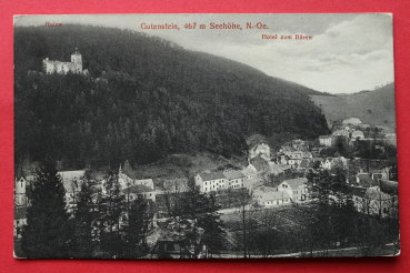 AK Gutenstein / 1915-1930 / Ruine / Hotel zum Bären / Niederösterreich